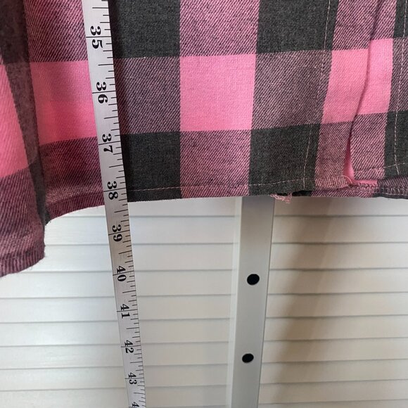 LALA ORIGINAL: Ziggy Oversized Grunge Flannel in Pink + Grey, Size S/M - Picture 4 of 6